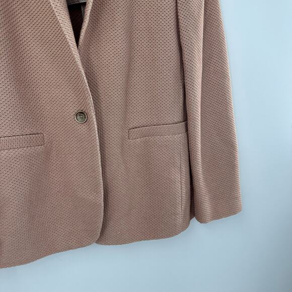 Massimo Dutti Dusty Pink Blazer Textured Woven One Button Size 8 US - Picture 2 of 11